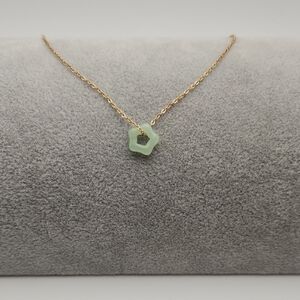 Haitian Jade Hollow Star Pendant Necklace – 18K Gold Plated Chain, Waterproof